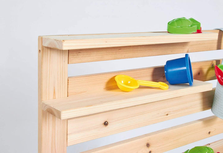 PINOLINO 221011 Matschküche Paul, unbehandelt, vollmassives Holz, Durchlass für einen Gartenschlauch