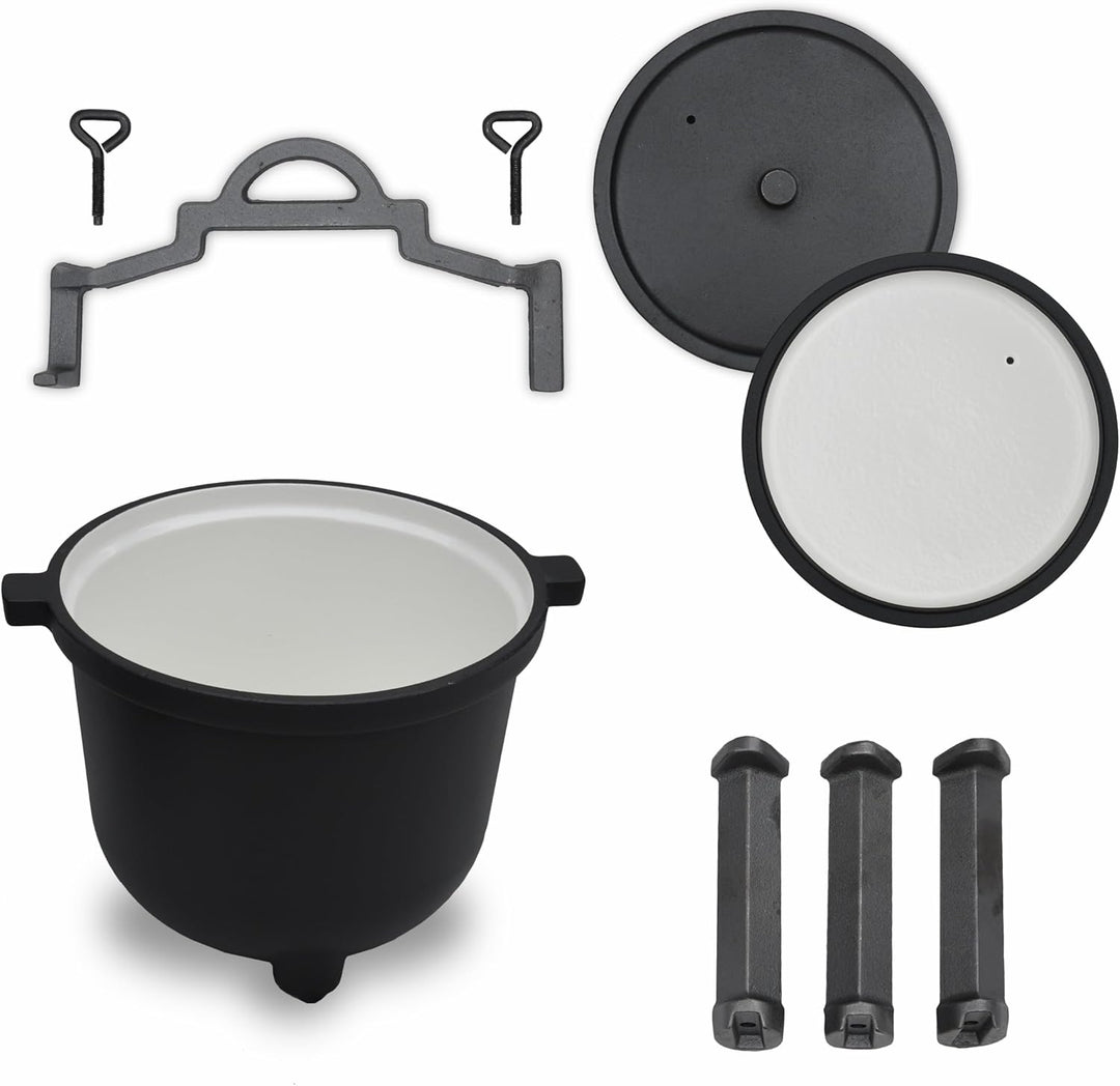 Emaillierter Gusseisentopf ungarischer Jagdtopf für das Lagerfeuer 8L 10L (10L), 10L