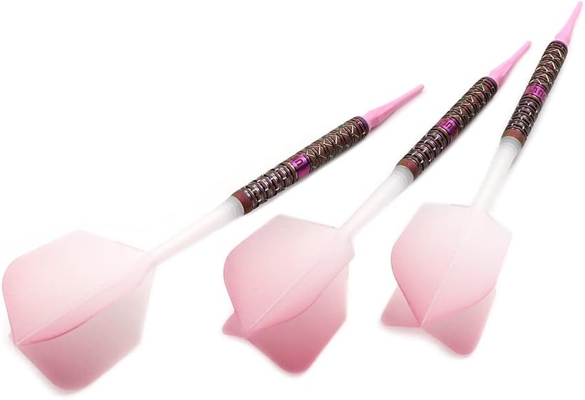 CUESOUL Soft Tip 90% Tungsten Dart Set mit Ölfarbe Finish und ROST Flights 19g pink lady cocktail, 1