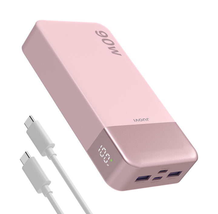 JUOVI Laptop Power Bank, 90W 20000mAh USB C Tragbarer Ladegerät Powerbank | Externe Handyakkus Schne