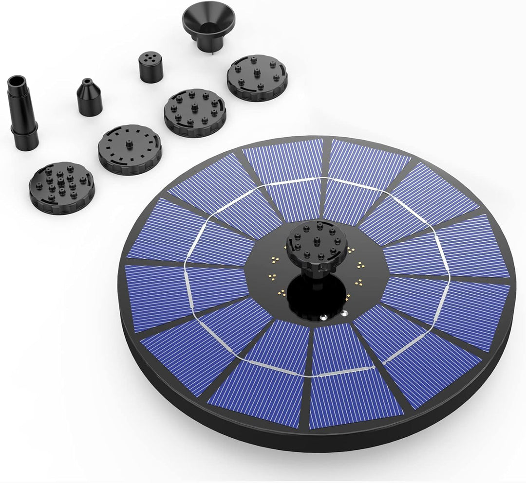 AISITIN Solarbrunnen für Draussen, Solar Springbrunnen für Aussen 3,5W Eingebaute 1500 mAh Akku mit