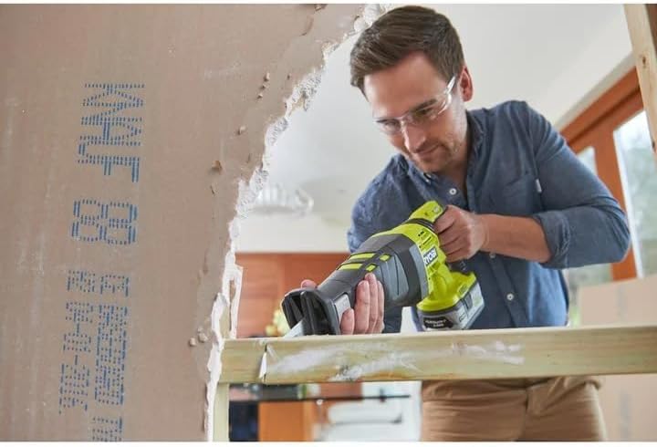 Ryobi 18 V Akku-Säbelsäge R18RS- (Säbelsäge / Säge mit 28 mm Hublänge, mit Sägeblatt, ohne Akku + La