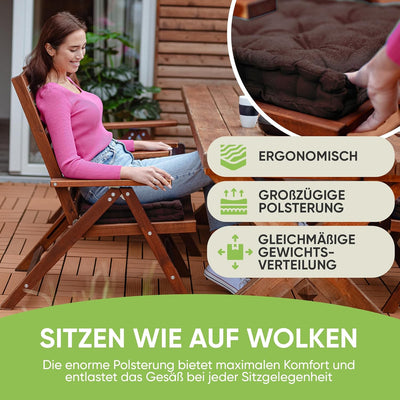 Gräfenstayn® 4er-Set Sitzkissen Stuhlkissen 40x40x8cm für Indoor und Outdoor aus 100% Baumwolle Dick