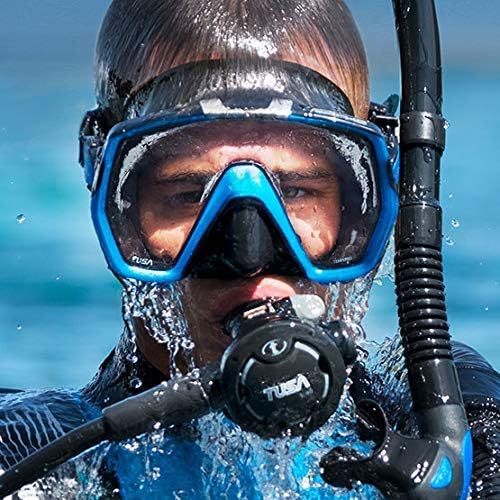 Taucherbrille Tusa Freedom HD - einglas tauchmaske schnorchelmaske erwachsene profi (M-1001) Schwarz
