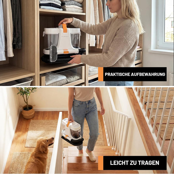 STARRYBOT Tragbare Teppich- &amp; Polsterreinigungsmaschine für Haustiere (Weiss), White