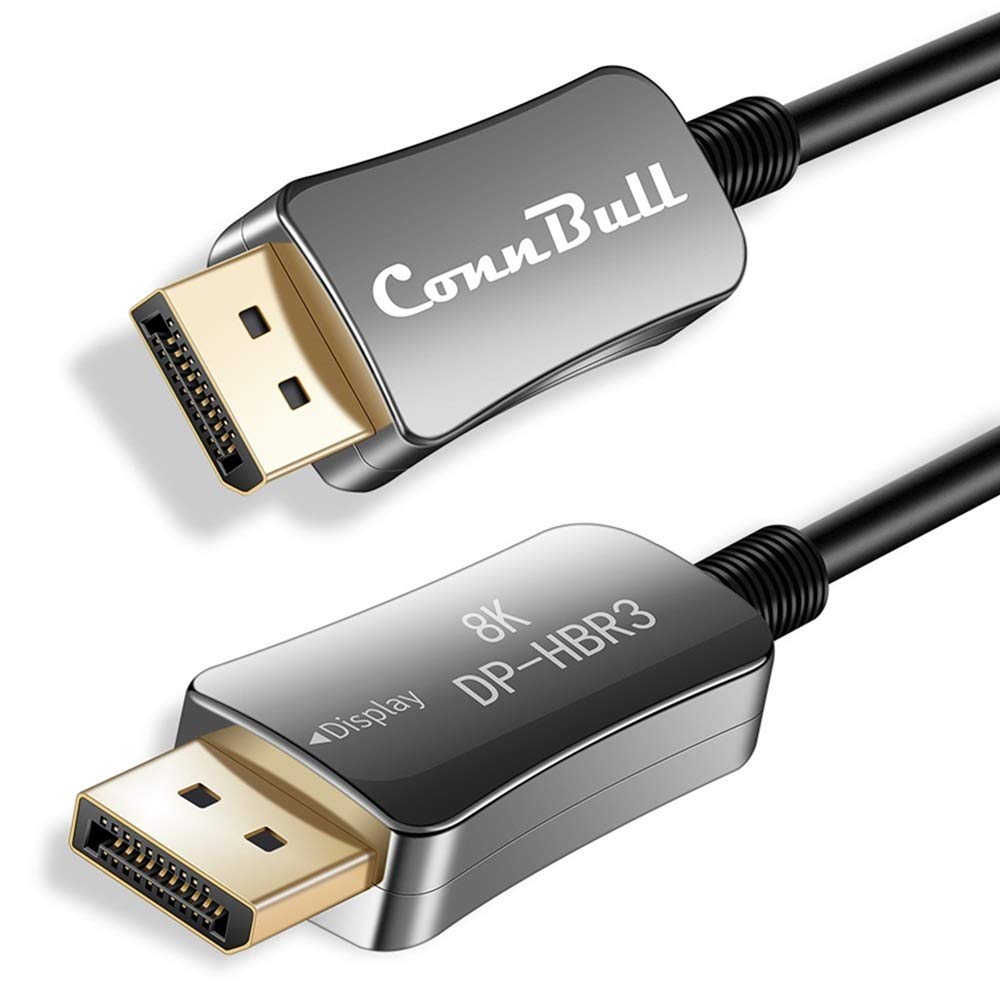 DisplayPort Kabel 70m DP1.4 Glasfaserkabel Unterstützung 4K@144Hz, 8K@60Hz, 32,4 Gbit/s, HDR10, HDCP