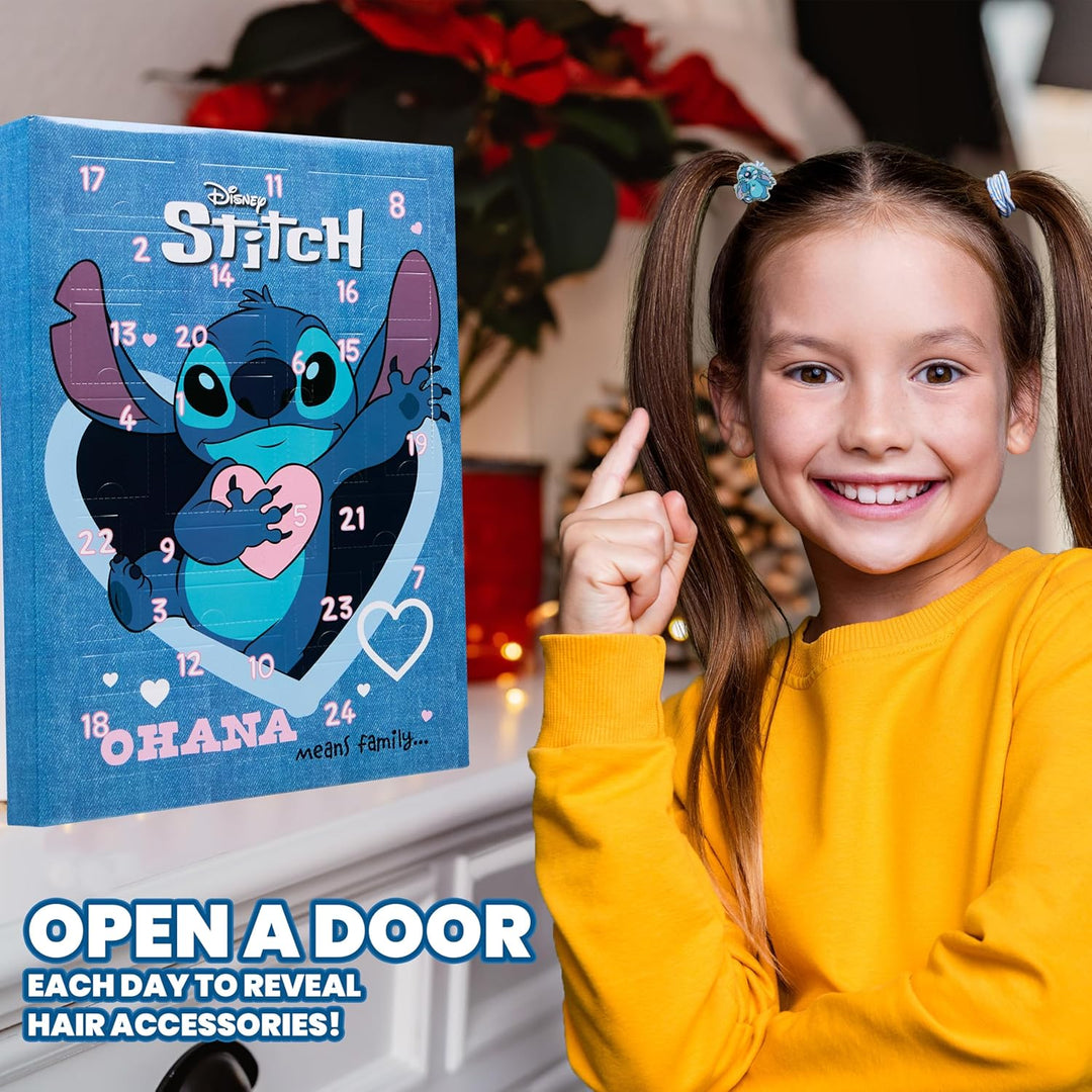 Disney Stitch Adventskalender 2024, Haarschmuck & Accessoires für Mädchen (Blau), Blau