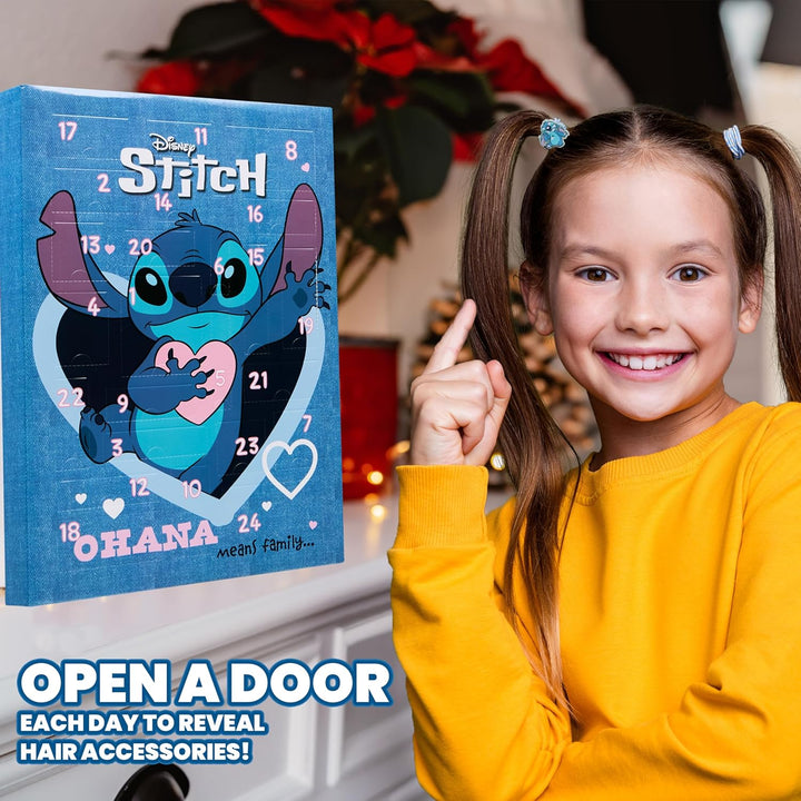 Disney Stitch Adventskalender 2024, Haarschmuck & Accessoires für Mädchen (Blau), Blau