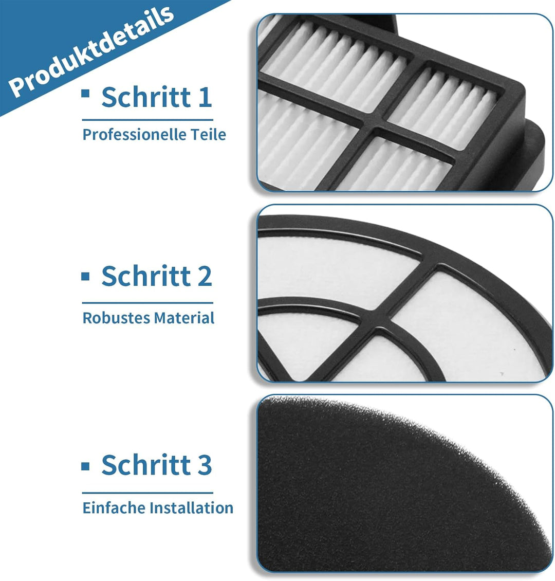 2er-Set HEPA-Filter Ersatz für Bosch BBZ152EF Series 2, kompatibel mit BGC05, BGS05, BGC05A320, BGC0