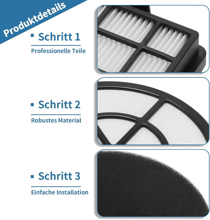 2er-Set HEPA-Filter Ersatz für Bosch BBZ152EF Series 2, kompatibel mit BGC05, BGS05, BGC05A320, BGC0