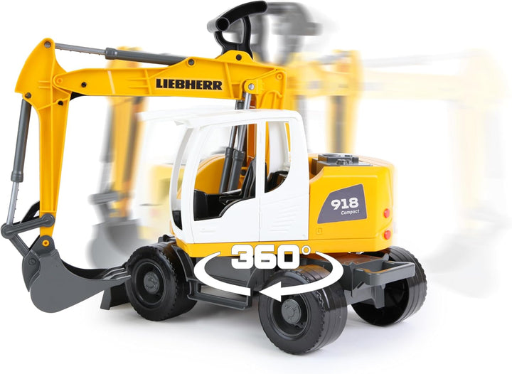 Lena 04611 - Worxx Schaufelbagger Modell Liebherr A918 Compact Litronic, ca. 48 cm, Baustellen Spiel
