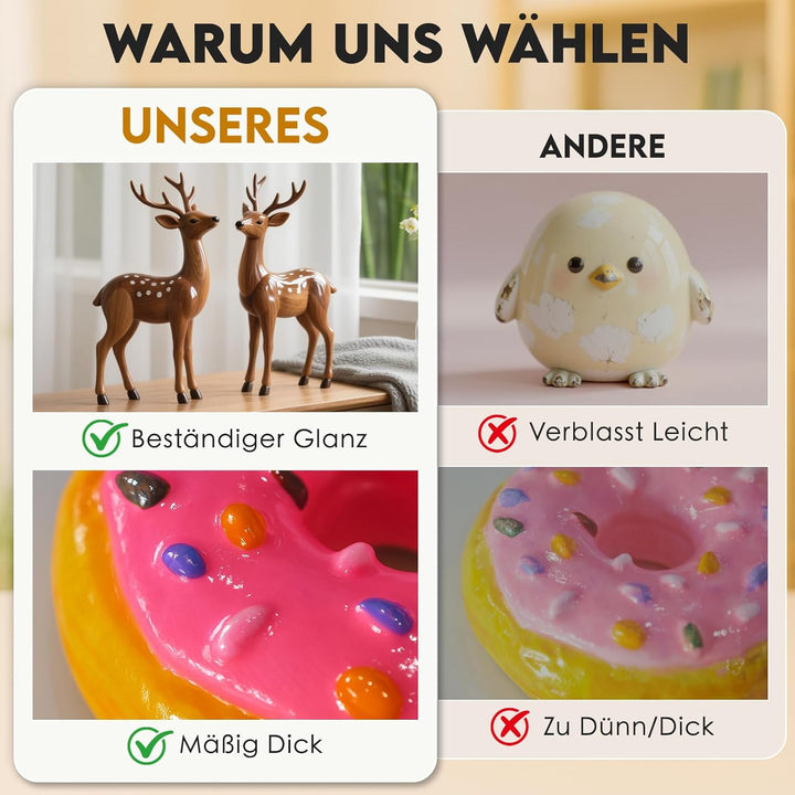 Glasur für Ton Lufttrocknend – 2x120 ml Air Dry Clay Glaze,Tonlack Glanz mit Messbecher & Pinsel, Kr