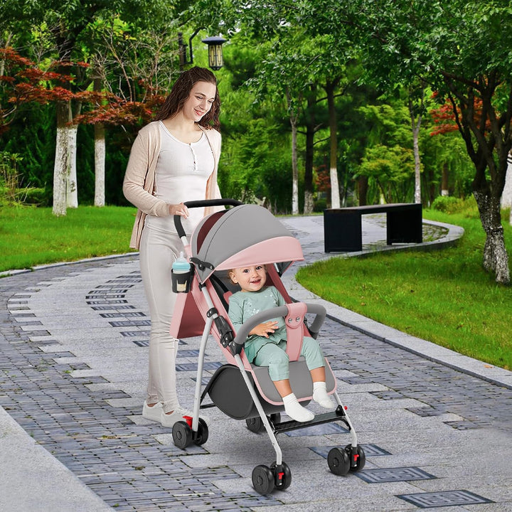 Kinderbuggy, Kinderwagen mit Sonnenschirm, Kinderwagen Zusammenklappbar, Buggy mit Liegefunktion, Ka