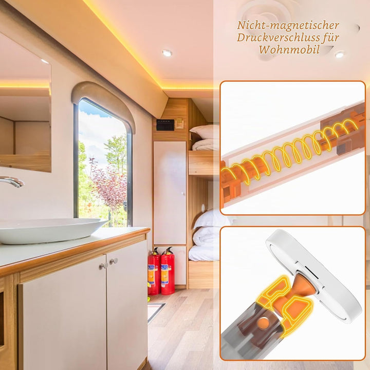 Push to Open Türöffner Heavy Duty Jiayi 2 Stück Drucktüröffner Magnet Schrank 40 N Feder Schnappvers
