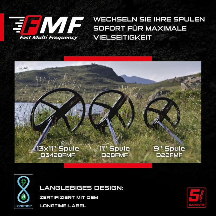XP DEUS II Doppel-D FMF Suchspule 22 cm