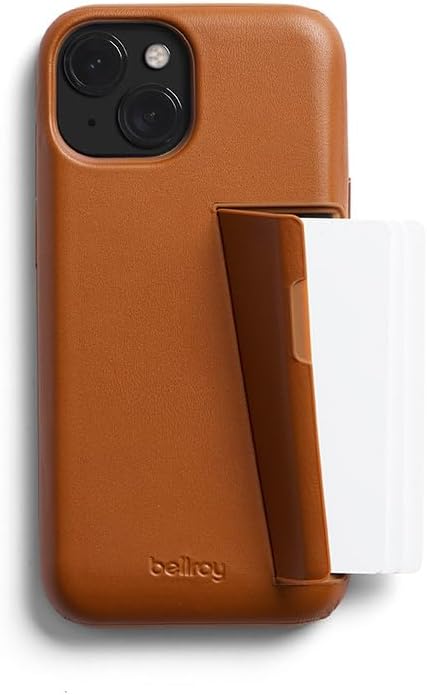 Bellroy Phone Case – 3 Card für iPhone 15 (Leder-iPhone-Hülle, Handy-Geldbörse) - Terracotta, Terrac