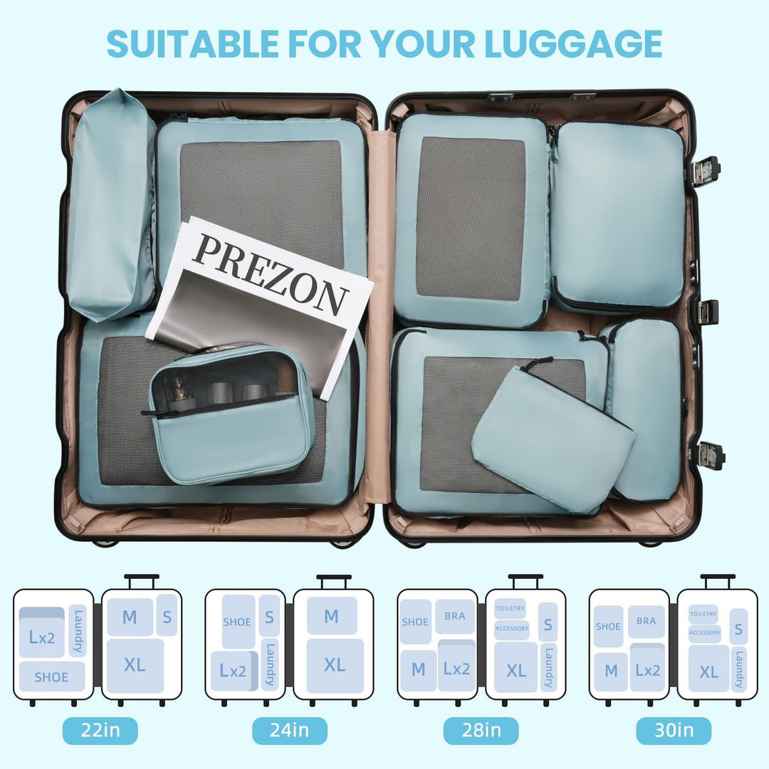 Packing Cubes for Suitcase 10 Set, Leichtgewichtige Gepäck Packing Organizer Packing Cubes für Reise