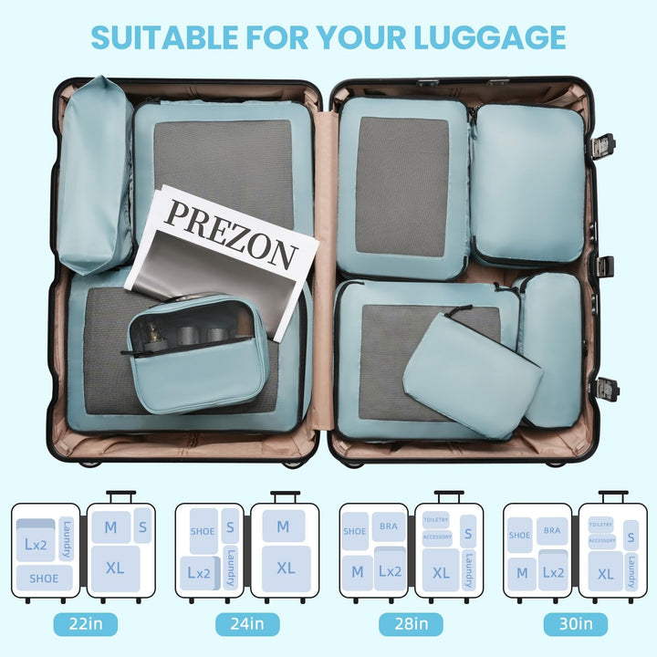 Packing Cubes for Suitcase 10 Set, Leichtgewichtige Gepäck Packing Organizer Packing Cubes für Reise