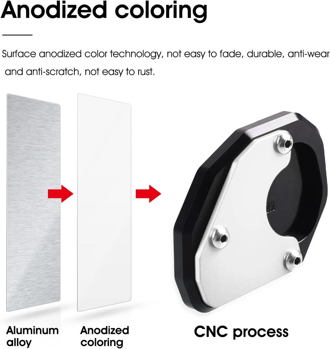 MOLONG CNC Aluminium Seitenständer Vergrössern Platte für Trident 660 2021 2022 Silber, Silber