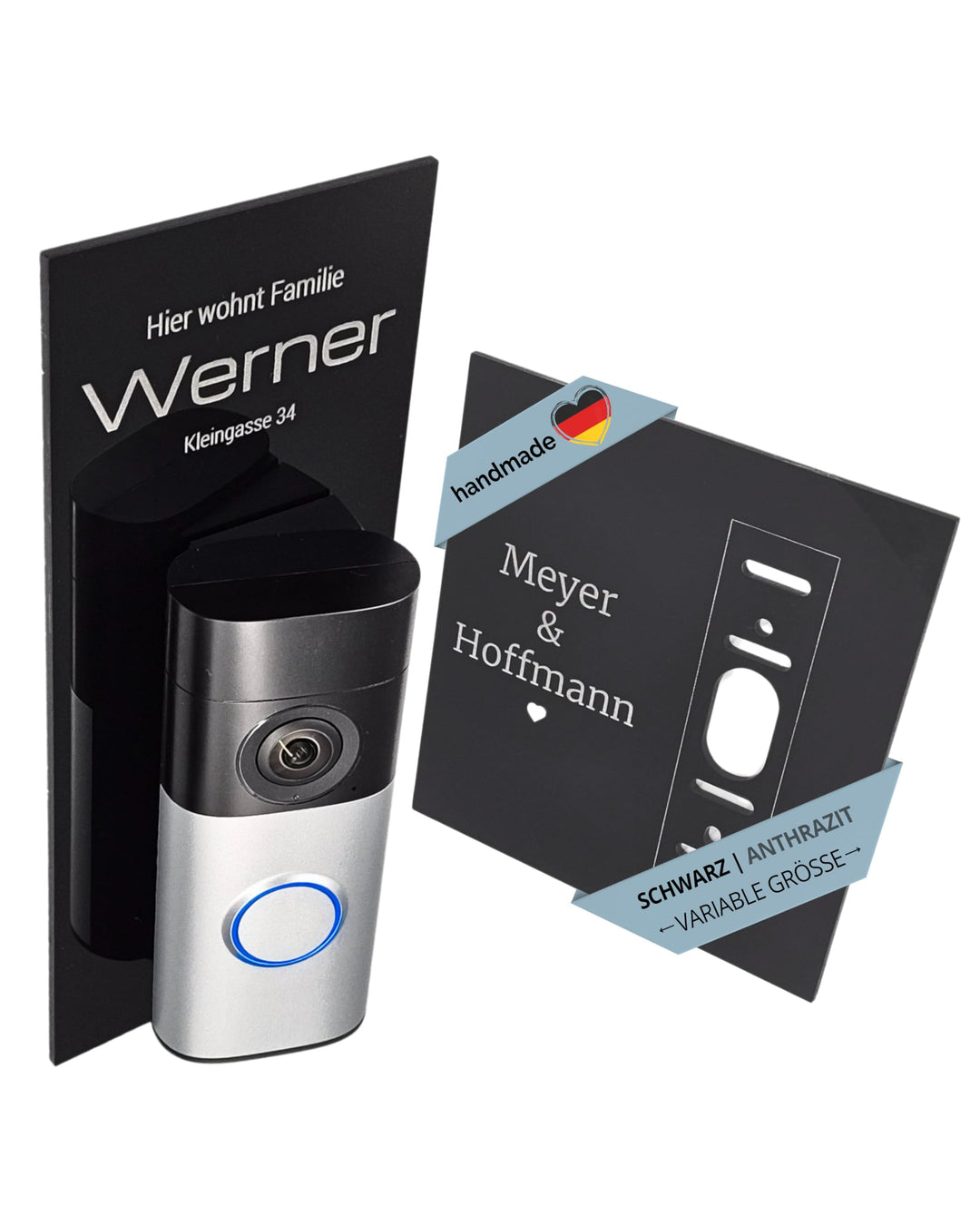 Klingelschild passend für Ring Videotürklingel Plus Kabel (Wired Video Doorbell Plus, neueste Genera