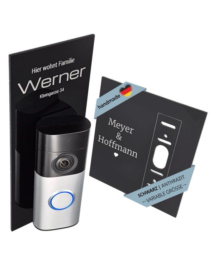 Klingelschild passend für Ring Videotürklingel Plus Kabel (Wired Video Doorbell Plus, neueste Genera