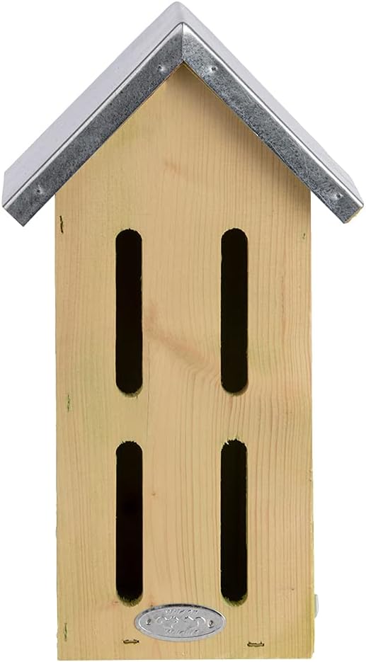 Esschert Design Schmetterlingshaus, Nistkasten aus Holz mit Blechdach, ca. 19 cm x 15 cm x 33 cm bra