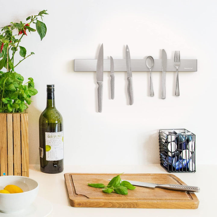 SMART&COOL Magnetleiste Messer - Magnet Messerleiste Edelstahl 40cm Selbstklebend - Messerhalter Mag