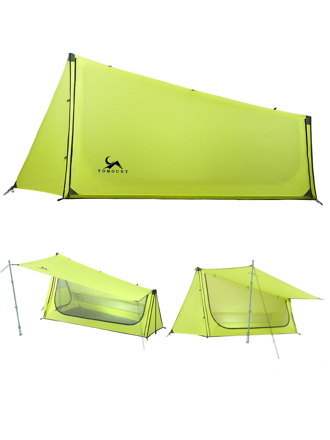 TOMOUNT Ultraleichte Nylon Trekking Shelter EIN-Mann Zelt Kleine Packungsgrösse Zeltbahn, 4 Saison W