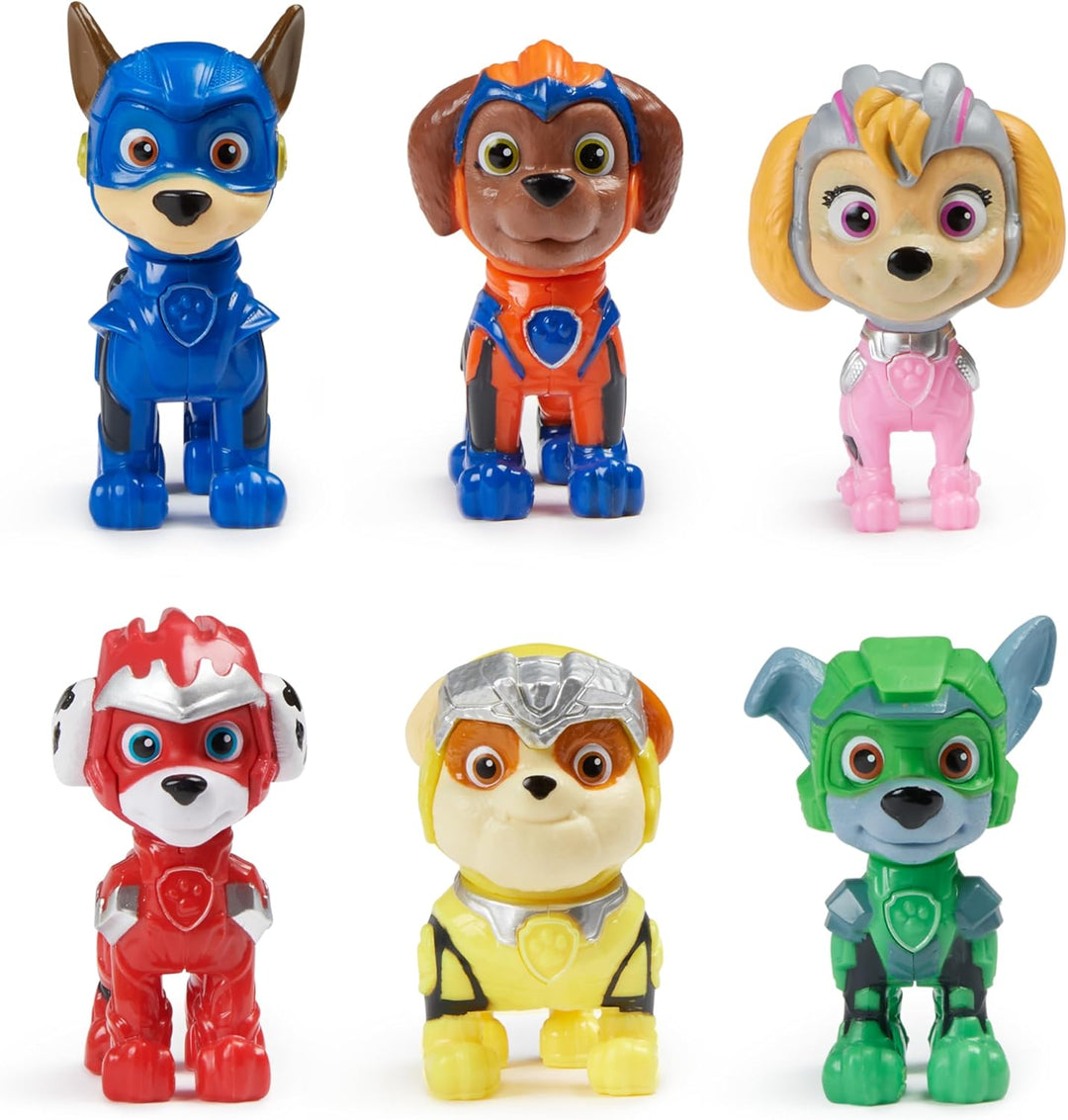 Paw Patrol: Der Mighty Kinofilm, Geschenkset mit 6 Superhelden-Spielfiguren, Spielzeug geeignet für