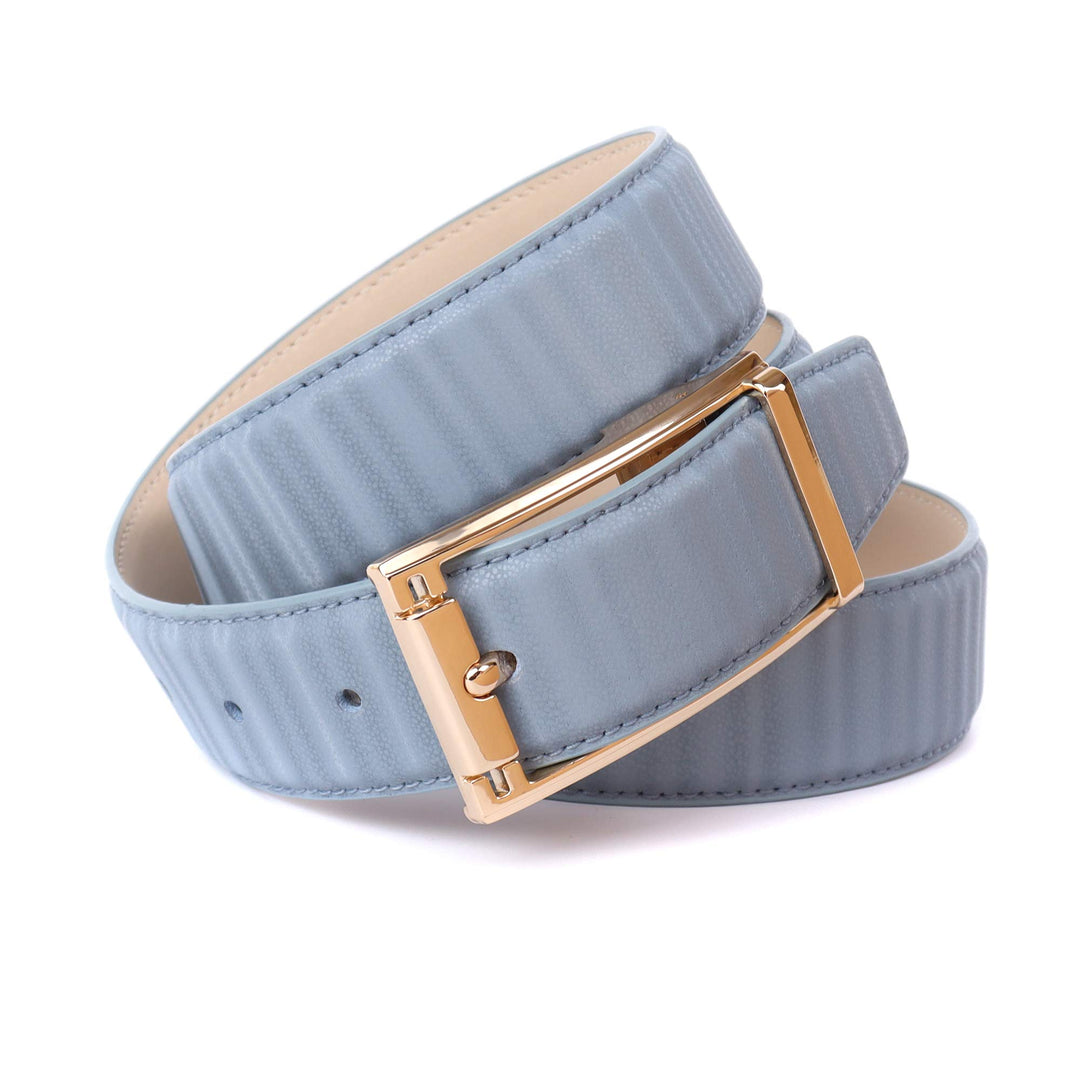 Anthoni Crown Damen Ledergürtel Gürtel, Himmelblau