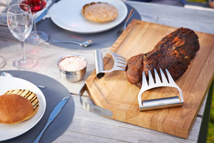 RÖSLE Pulled-Pork-Gabeln Edelstahl, Hochwertige Gabeln zum Zerteilen von gegartem Fleisch, Edelstahl