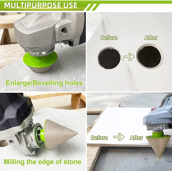 FACHLICH Diamant Fasenbits 50mm Diamant Fingerfräser zum Vergrössern Löcher in Fliesen Porzellan Mar