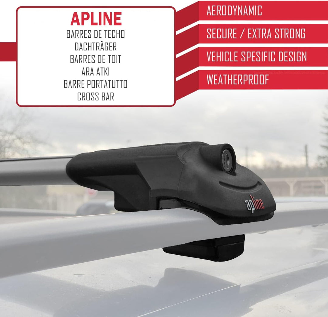 apline Kompatibel mit Ford Kuga 2013-2018 Relingträger ACE-1 Dachträger Gepackträger GRAU
