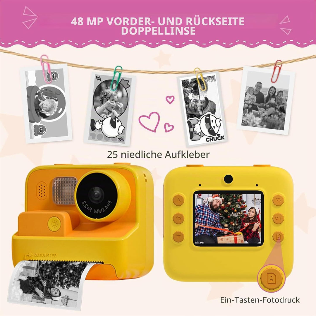 Kinderkamera Sofortbildkamera, kamera für kinder digitalkamera kinder instant camera 1080P 2,0 Zoll