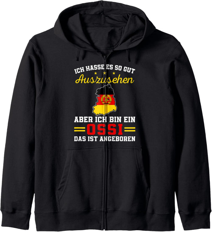 DDR Ossi Ostdeutscher Deutschland Lustiger Spruch Kapuzenjacke