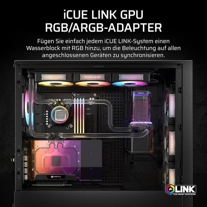CORSAIR iCUE LINK GPU RGB/ARGB Adapter – Anschliessen von Wasserblöcken von anderen Herstellern an i