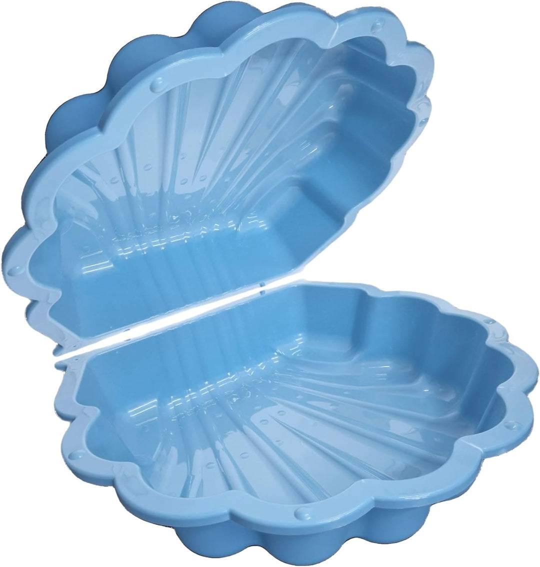 TikTakToo Sand & und Wassermuschel I Sandkasten mit Abdeckung (2-teilig) I (blau)