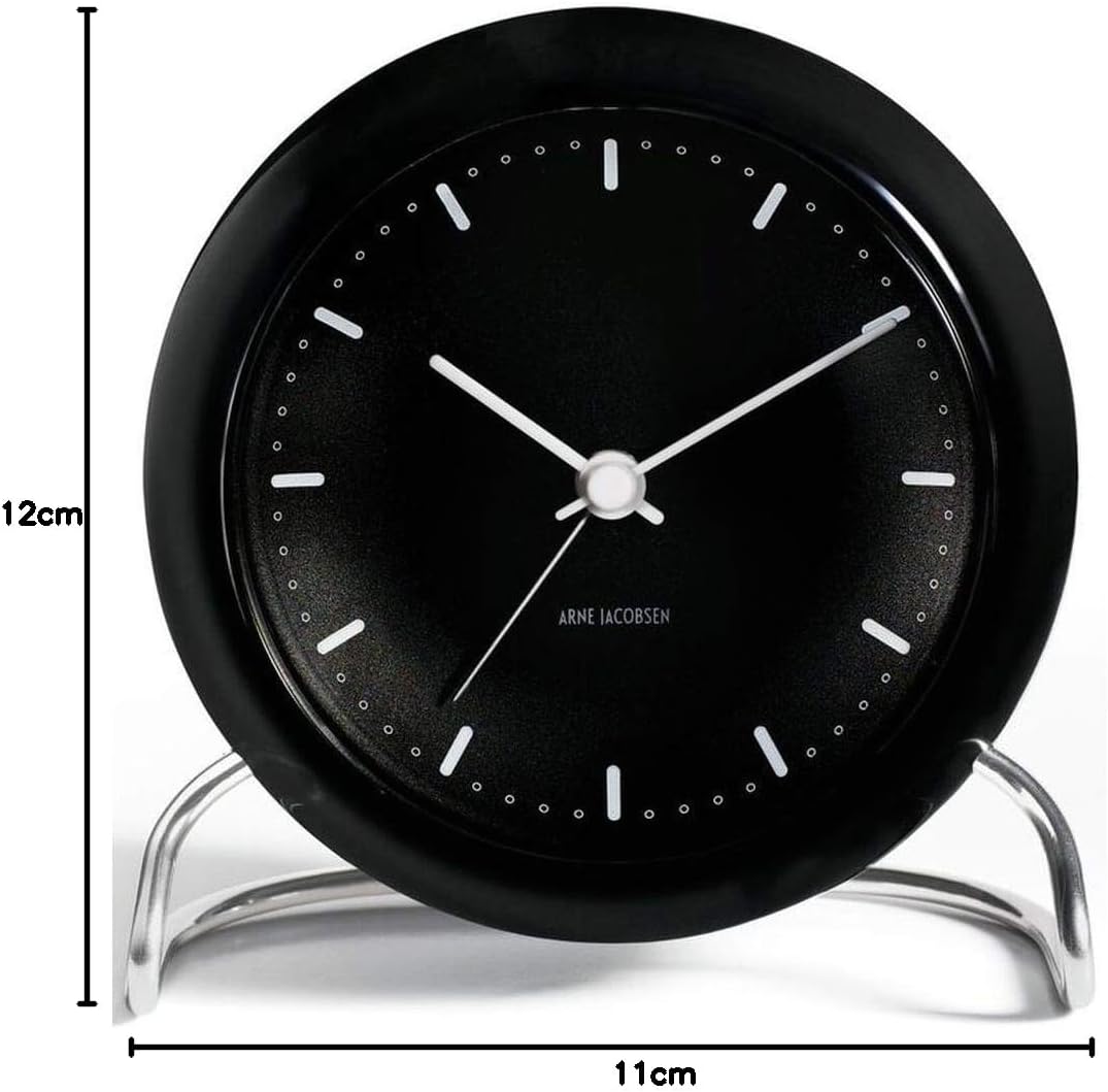Arne Jacobsen Tischuhr 11cm Schwarz, 11cm Schwarz