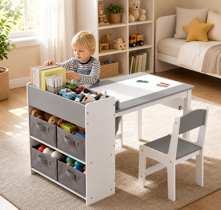 MAMIZO Kindertisch mit 2 PCS Stühlen, Maltisch &amp; Basteltisch Kinder, Tisch &amp; Stühle Kinderzimmer Set