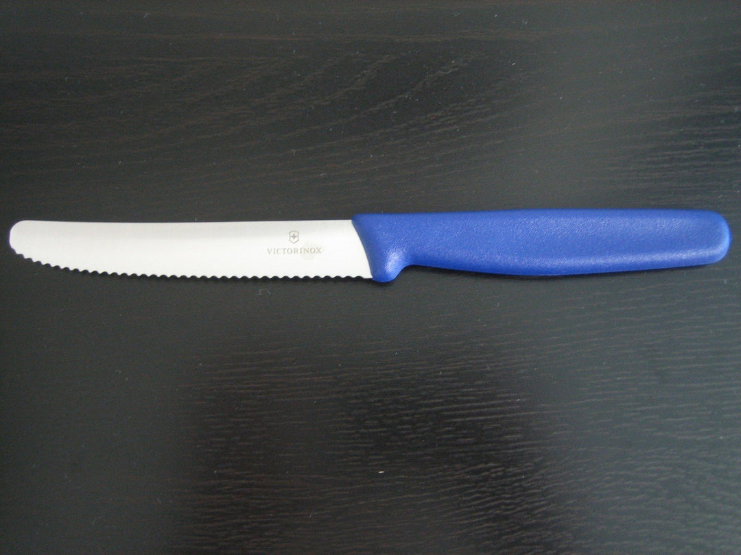 Victorinox Messer-Set 6 Stück mit Wellenschliff (Rostfrei, Edelstahl, Spülmaschinengeeignet), Blau