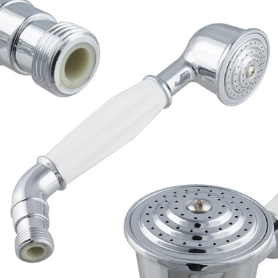 PaulGurkes Brausegarnitur Retro Nostalgie Handbrausen Set Duschkopf Brauseschlauch Halter Handbrause
