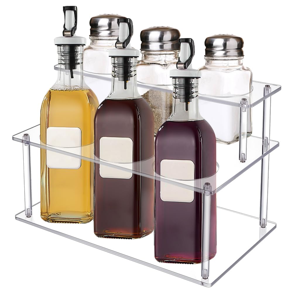 UNICRAFTALE 2-Stufiger Acryl Kaffeesirup Ordnungsregal Für 6 Flaschen Klarer Flaschenhalter Für Küch