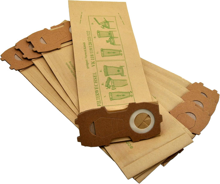 50 Staubsaugerbeutel geeignet für Vorwerk Kobold 118 119 120 121 122, mit EXTRA STARKEM FLANSCH (fas