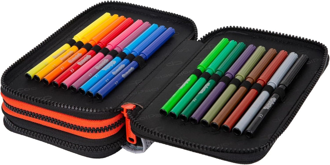 Goldkids - Federmäppchen 3 Fächer - Mäppchen für Mädchen und Jungen - Federmappe 3-Fach Federtasche