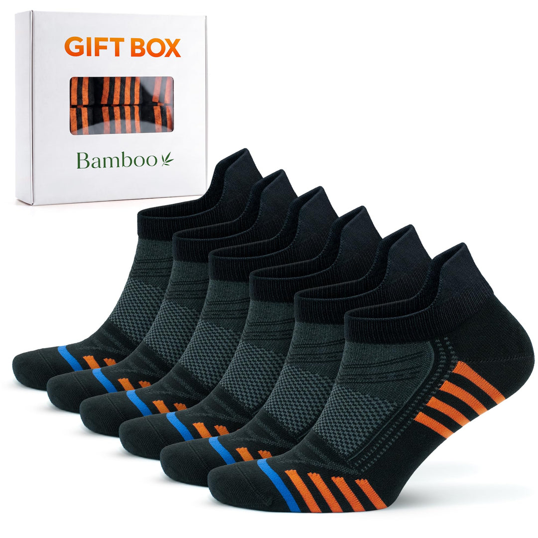 GoWith 6 Paar Sneaker Socken für Damen und Herren, Bambus (Viskose) Bunte Socken, Ohne Naht Sportsoc