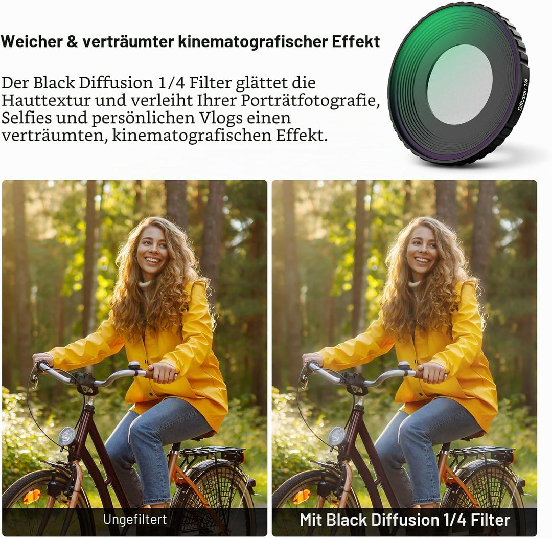 NEEWER 4 in 1 ND Filter und Objektiv Zubehör Set kompatibel mit DJI Osmo Action 5 Pro/4, Variabler N