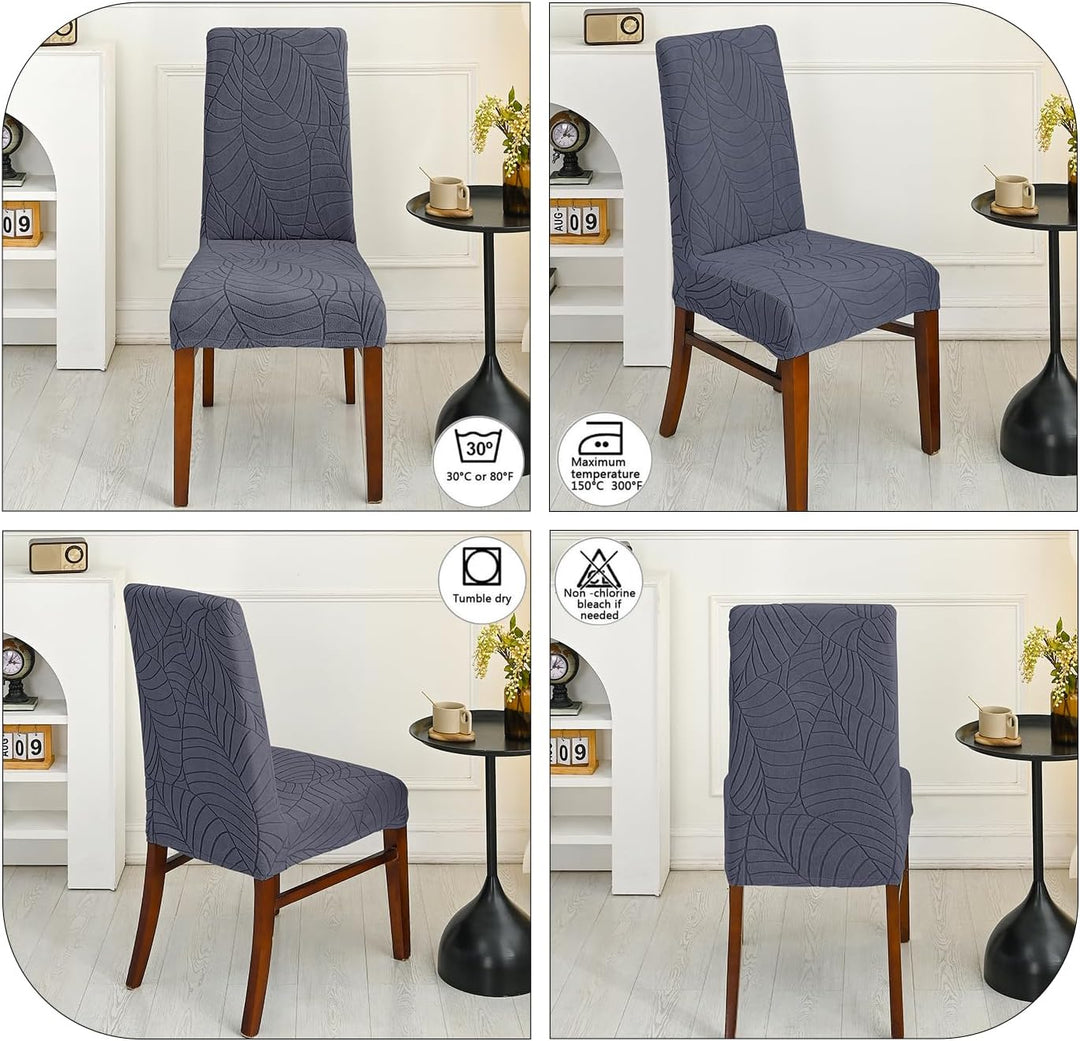 SHENGYIJING Stretch Set of 2 or 4 or 6 Waterproof Dining Chair Covers for Dining Room, Removable and