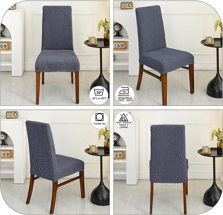 SHENGYIJING Stretch Set of 2 or 4 or 6 Waterproof Dining Chair Covers for Dining Room, Removable and