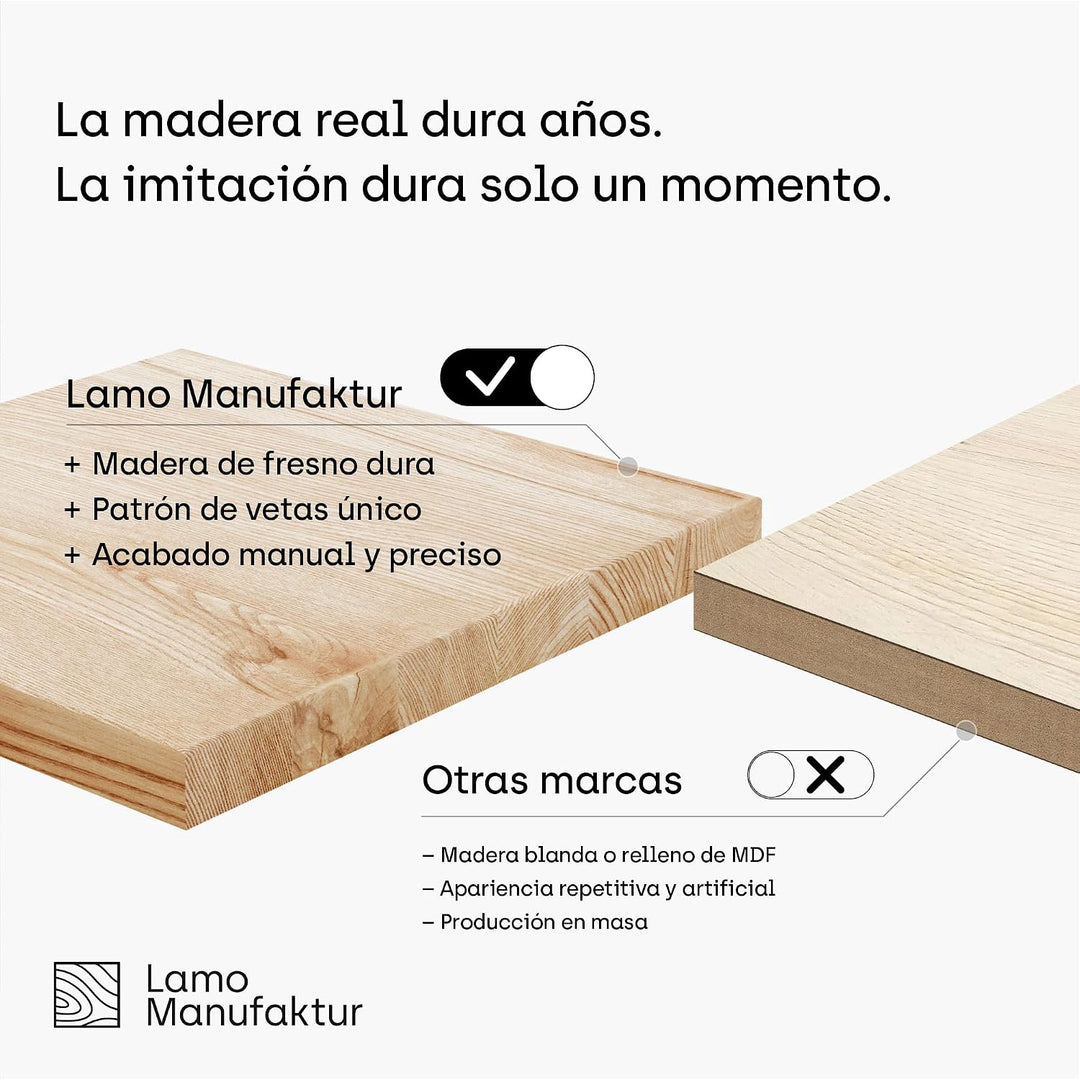 LAMO Manufaktur Wandregal Holz Baumkante | Regal Farbe: Schwarz | Pure: ohne Montage Set | 60 cm Pur