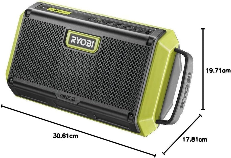 RYOBI 18 V ONE+ Akku-Bluetooth Box Pro RBT18-0 (1 x 20W Ausgangsleistung, Lautsprecherdurchmesser 76
